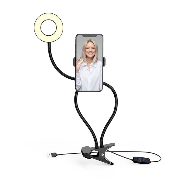 LED ринг лампа със стойка NR9102, 9см, 10W - Image 4