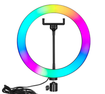 Ринг лампа с LED осветление 26 см, RGB, 20W