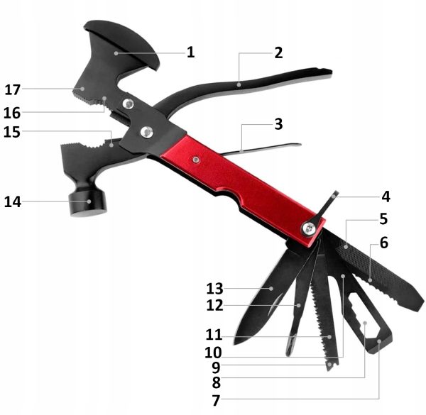 Мултифункционален инструмент 17в1 Axe & Hammer - Image 7