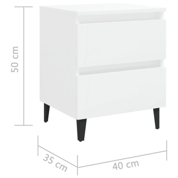 Нощно шкафче, бял гланц - Image 4