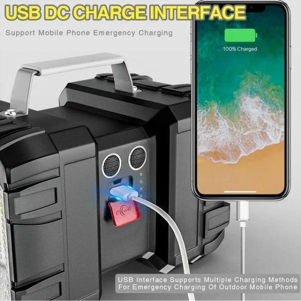 Мощен акумулаторен LED фенер W844 - Image 6