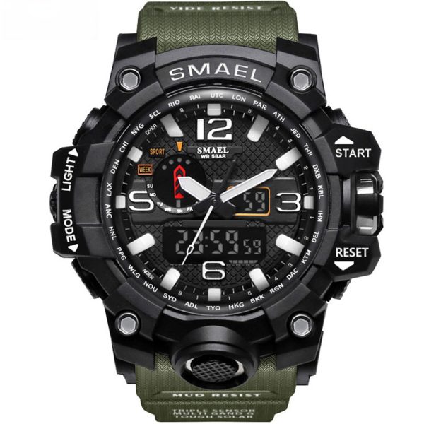 Спортен часовник SMAEL 1545 Green, зелен цвят