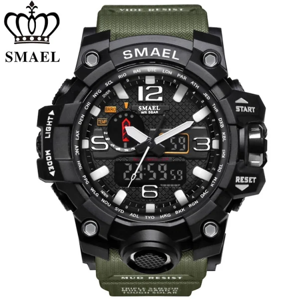 Спортен часовник SMAEL 1545 Green, зелен цвят