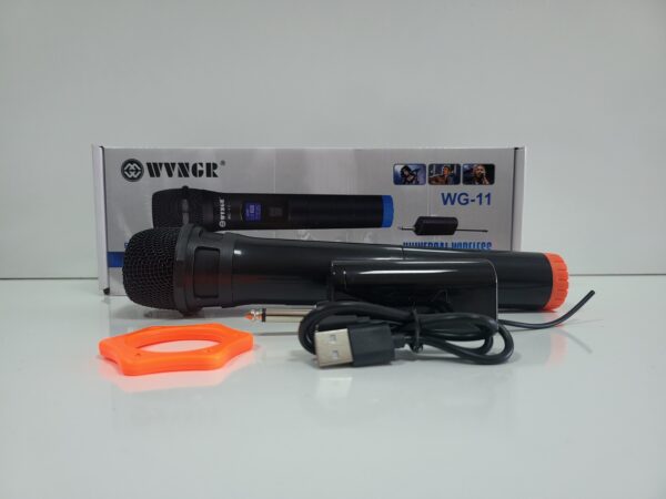 Безжичен микрофон WG-11, динамичен, предавател, приемник, JACK 6.3mm - Image 5