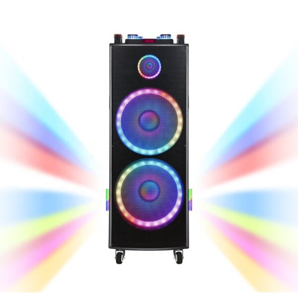 Двойна тонколона 2000W - 2 x 12" говорители, цветни светлини NDR-1222 - Image 2