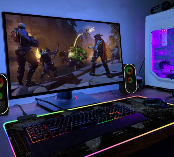 Светеща компютърна подложка с RGB осветление - World Map - Image 4