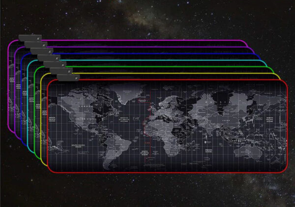 Светеща компютърна подложка с RGB осветление - World Map - Image 2