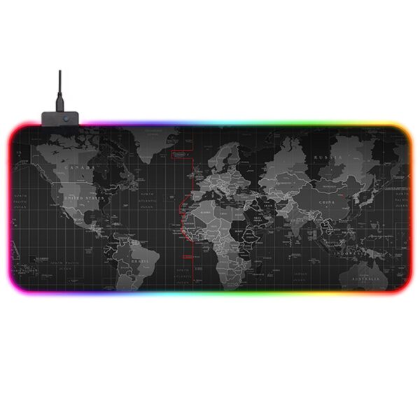 Светеща подложка за лаптоп RGB-1, 90x40 см - Карта на света